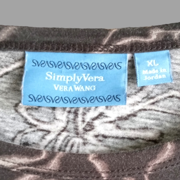 Simply Vera Wang Floral Print Longsleeves Top - Picture 4 of 5